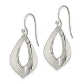 Sterling Silver Polished Teardrop Dangle Earrings