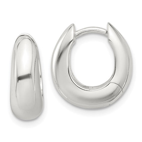 Sterling Silver Rounded Edge Huggie Earrings