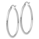 14 Karat White Gold 2mm Hoop Earrings