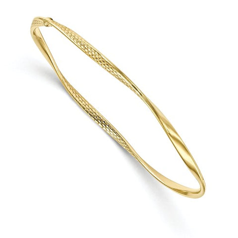 Ladies 10K Yellow Gold Slip On Bangle Bracelet