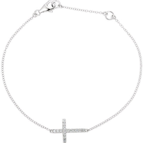 Diamond Sideways Cross Bracelet