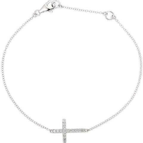 Diamond sideways cross bracelet Outlet