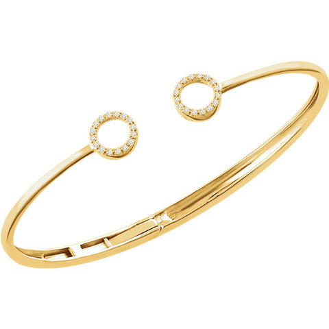 Yellow Gold Ladies Diamond Circle Bracelet