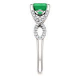 Contemporary Emerald and Diamond Ring