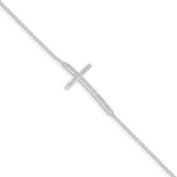 Sterling Silver CZ Cross Bracelet