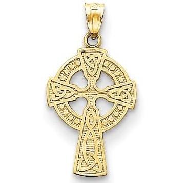 14K Yellow Gold Celtic Cross