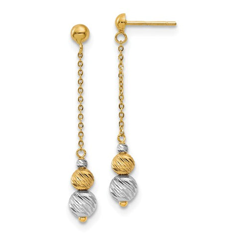 Two-Tone Dangle Bead Earrings