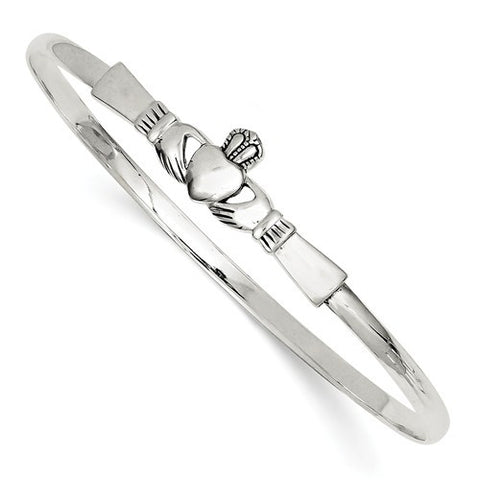 Sterling Silver Claddagh Bangle Bracelet