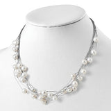 Multi Strand White Cultured Freshwater Pearl Necklace