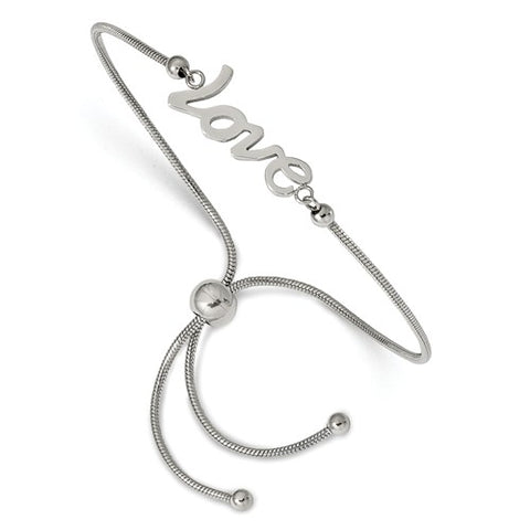 Stainless Steel "Love" Adjustable Bracelet