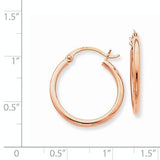 14 Karat Rose Gold 2mm 13/16 inch Hoop Earrings