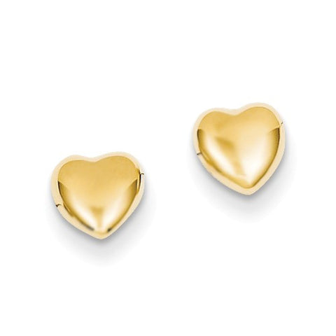 14 Karat Yellow Gold Heart Earrings